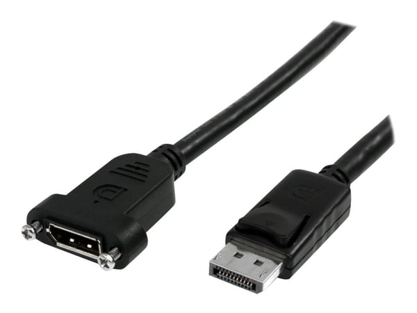StarTech 3 ft / 91 cm 20 pin DP DisplayPort Extension Panel Mount Cable - DisplayPort to DisplayPort - Male to Female (DPPNLFM3PW) - DisplayPort-ka...