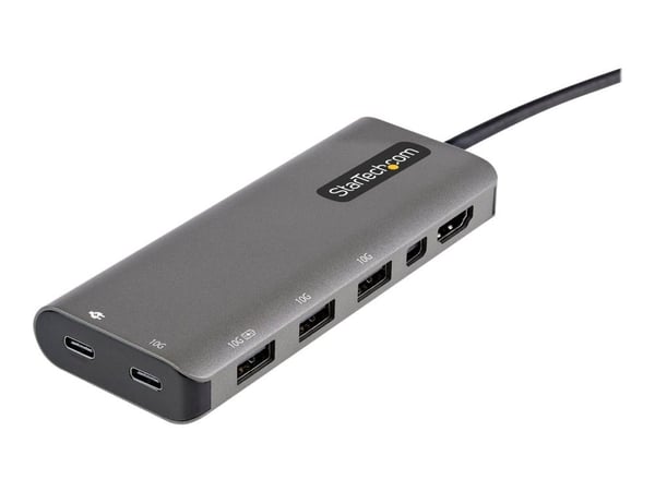 StarTech.com USB C moniporttisovitin, USB-C HDMI tai Mini DisplayPort 4K 60Hz, 100W Power Delivery Pass-Through, 4-porttinen 10Gbps USB-keskitin, U...