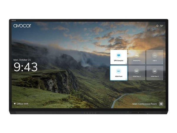 Avocor AVG-7560 - 75" Diagonalklasse G Series LED-bakgrunnsbelyst LCD-skjerm - interaktiv - med pekeskjerm (multiberørings) - 4K UHD (2160p) 3840 x...
