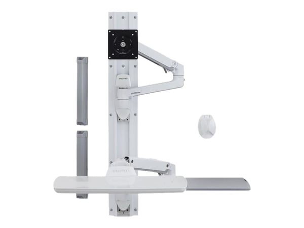Ergotron LX Wall Mount System - Monteringssett (veggarm, musholder, tastaturarm, 2 kabelkanaler, håndleddsstøtte, veggspor 10", veggspor 34") - Kon...