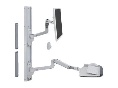 Ergotron LX Wall Mount System - Monteringssett (veggarm, musholder, tastaturarm, 2 kabelkanaler, håndleddsstøtte, veggspor 10", veggspor 34") - Kon...