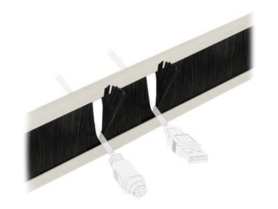 Delock Cable Management Brush Strip - Styringspanel for rackkabler med børste - grå - 1U - 19"