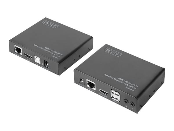 DIGITUS DS-55505 - Extender Set - förlängare för tangentbord/video/mus/USB - HDBaseT 2.0 - USB - upp till 100 m