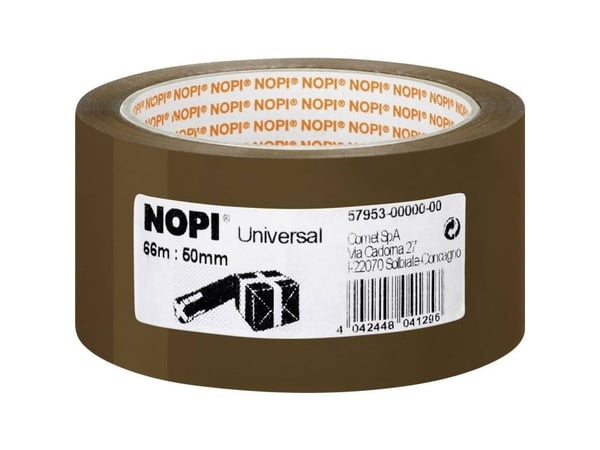 Nopi Universal - Pakketape - 50 mm x 66 m - brun