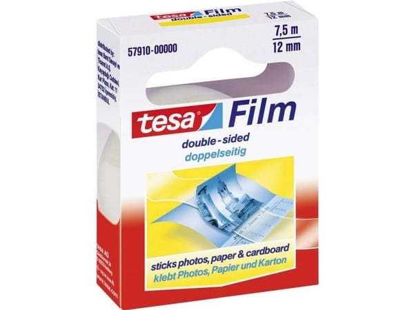 tesa tesafilm® kaksipuolinen 57910-00000-02 Dobbeltsidet teippi tesafilm® läpinäkyvä (L x S) 7,5 m x 12 mm 1 stk 1 stk