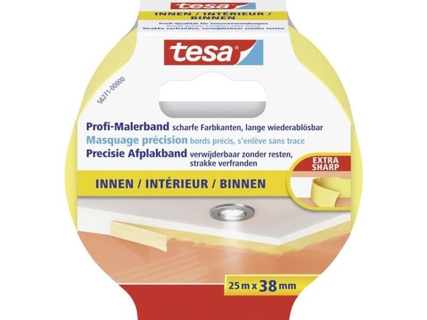 TESA 56271, For malere, Papir, Gult, Smooth (glatt), Acryl maling, Alkydmaling, Lateksmaling, 150 dager