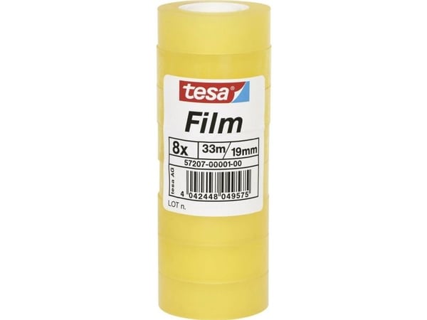 TESA 57207-00001-00, 33 m, Gjennomsiktig, 19 mm, 8 stykker