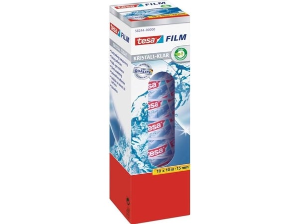Tesafilm - Kontortape - 15 mm x 10 m - polypropylenfolie - krystallklar (en pakke 10)
