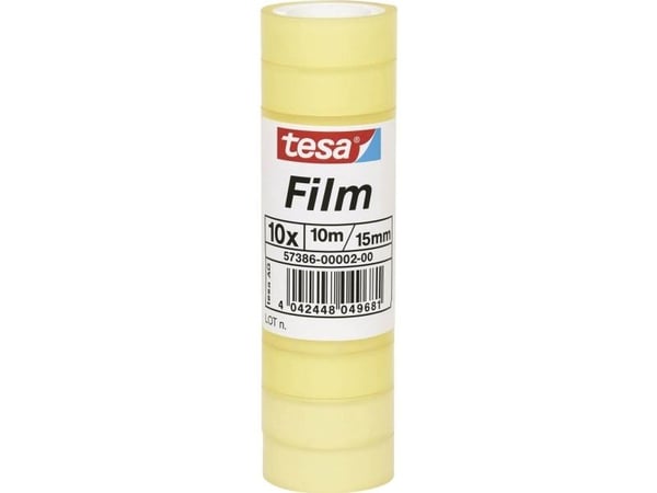 TESA 57386-00002-04, Läpinäkyvä, Käsityö, Pakkaaminen, Polypropeeni (PP), 10 m, 15 mm, 10 kpl