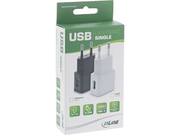 InLine 31504S, inomhus, AC, 5 V, Svart