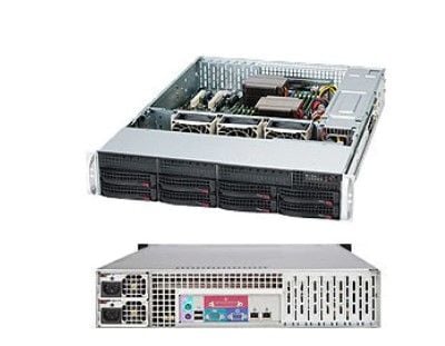 Supermicro SC825 TQC-R802LPB - Rackmonterbar 2U - forbedret og utvidet ATX - SATA/SAS - hot-swap 800 watt - svart