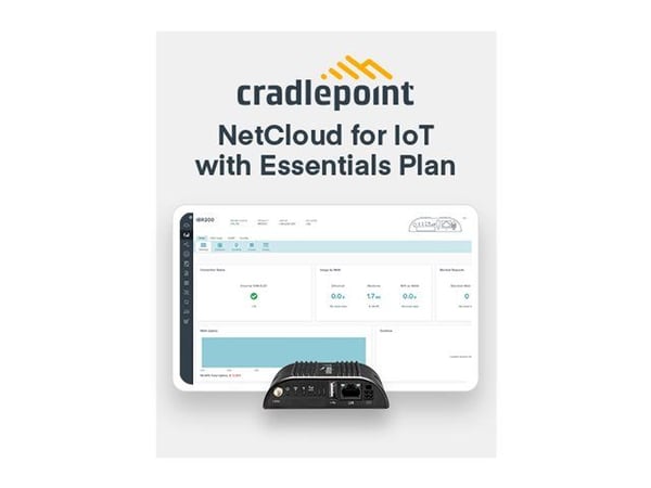 Cradlepoint IBR200 Series - Trådløs ruter - WWAN 2,4 GHz - med 3-års NetCloud IoT Gateway Essentials Plan