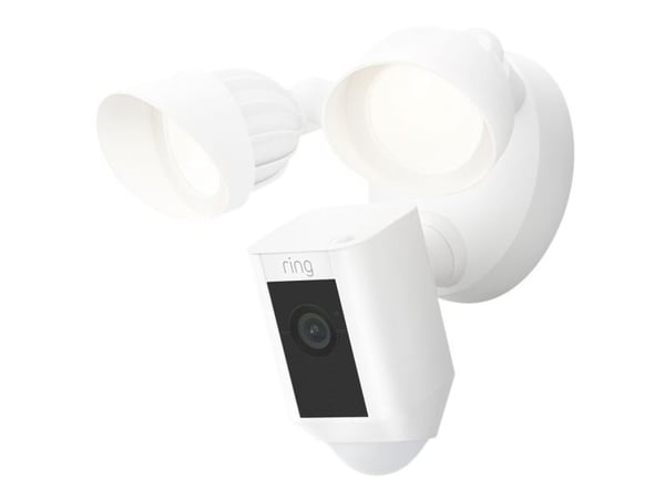 Ring Floodlight Cam Wired Plus, IP-turvakamera, Ulkona, Langaton, 2000 lm, 3000 K, Katto/seinä