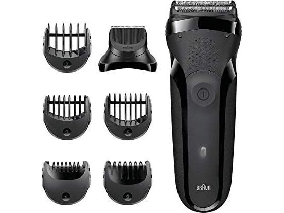 Braun Series 3 300BT, Parranajokone kääntyvällä päällä, musta, Painikkeet, 1 mm, Akku, Nikkelimetallihybridi (NiMH)