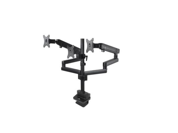 Maclean MC-811 - Monteringssett - justerbar arm - for 3 LCD-skjermer - aluminium, stål - svart - skjermstørrelse: 17"-27" - skrivebordsmonterbar