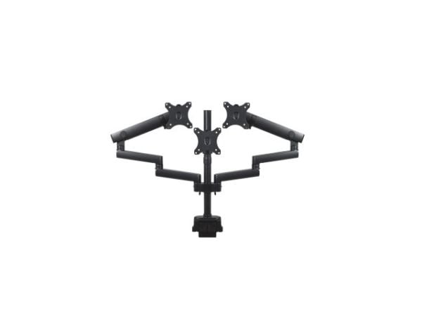 Maclean MC-811 - Monteringssett - justerbar arm - for 3 LCD-skjermer - aluminium, stål - svart - skjermstørrelse: 17"-27" - skrivebordsmonterbar