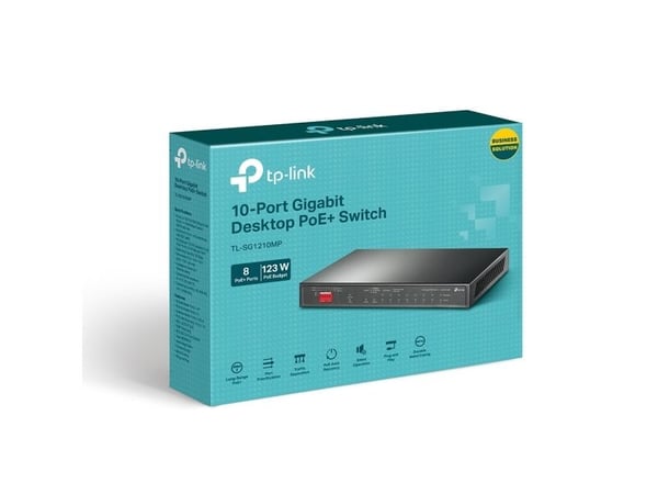 TP-LINK TL-SG1210MP, Uhåndtert, Gigabit Ethernet (10/100/1000), Strøm over Ethernet (PoE)