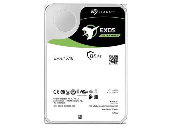 Seagate Exos X18 ST14000NM000J - Hårddisk - 14 TB - inbyggd - SATA 6Gb/s - 7200 rpm - buffert: 256 MB