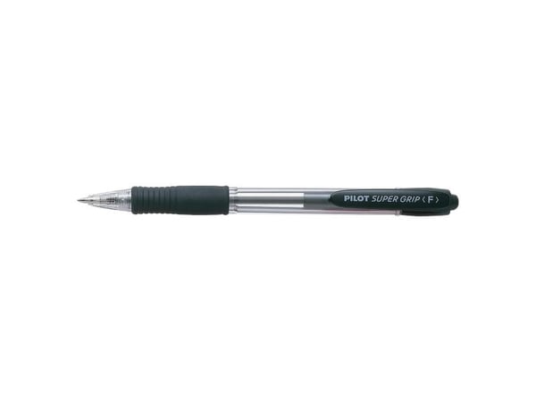 Kuglepen Pilot Supergrip Fine sort - (12 stk.)