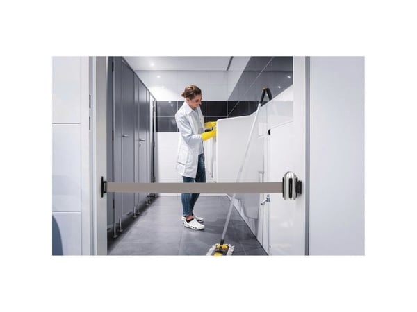 Securit® indragbart avspärrningsband väggfäste med utdragbart band 2 m grå, stål