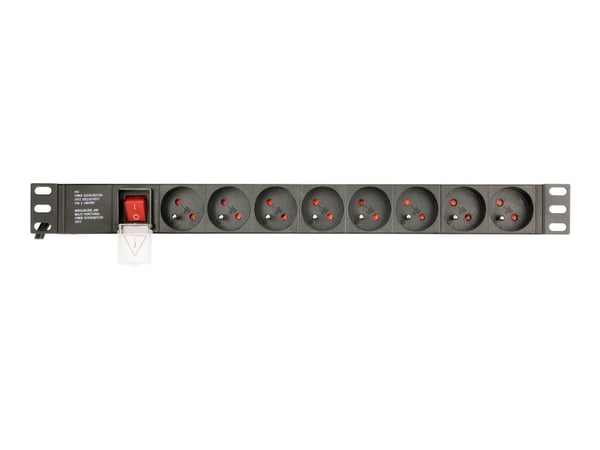 EnerGenie EG-PDU-014-FC14 - Strømfordelerenhet (kan monteres i rack) - AC 250 V - 2500 watt - utgangskontakter: 8 (8 x IEC 60320 C14) - 1U - 3 m kabel