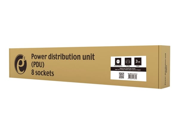 EnerGenie EG-PDU-014-FC14 - Strømfordelerenhet (kan monteres i rack) - AC 250 V - 2500 watt - utgangskontakter: 8 (8 x IEC 60320 C14) - 1U - 3 m kabel