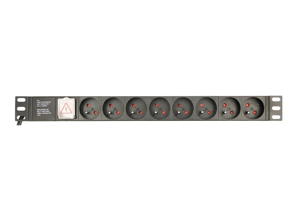 EnerGenie EG-PDU-014-FC14 - Strømfordelerenhet (kan monteres i rack) - AC 250 V - 2500 watt - utgangskontakter: 8 (8 x IEC 60320 C14) - 1U - 3 m kabel