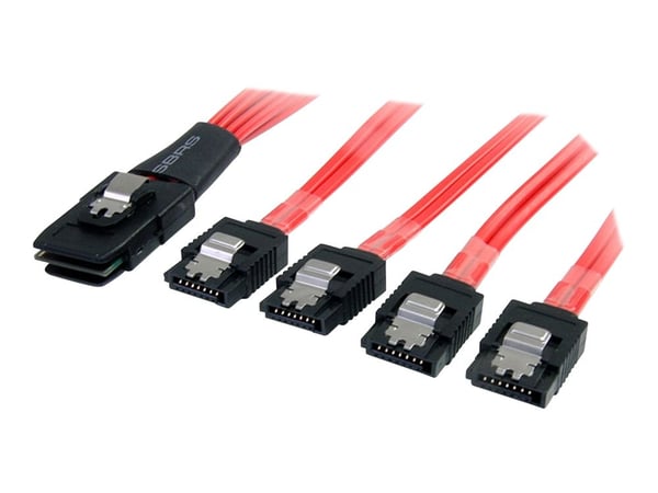 StarTech 1m Serial Attached SCSI SAS Cable - SFF-8087 to 4x Latching SATA SAS cable (SAS8087S4100) - SATA/SAS-kabel - Serial ATA 150/300/600 - 4-sp...