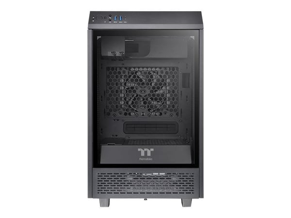 Thermaltake The Tower 100 - Tower - mini-ITX - sidepanel med vindu (herdet glass) - ingen strømforsyning (PS/2) - svart - USB/lyd
