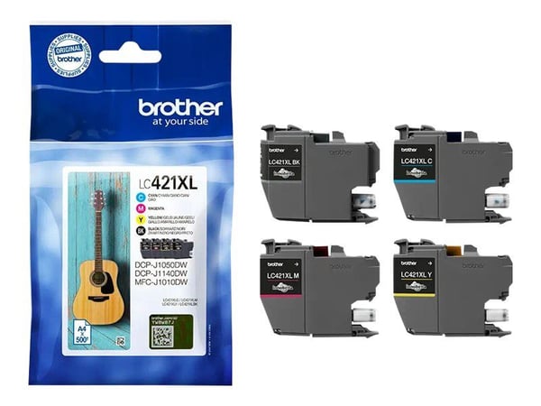 Brother LC421XL - 4-pack - XL - svart, gul, cyan, magenta - original - blekkpatron