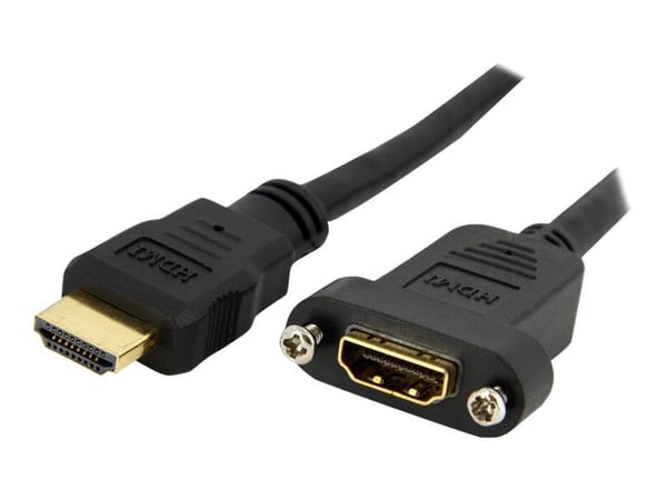 Startech 3ft HDMI Female to Male Adapter, 4K High Speed Panel Mount HDMI Cable, 4K 30Hz UHD HDMI, 10.2 Gbps Bandwdith, 4K HDMI 1.4 Video, HDCP 1.4,...