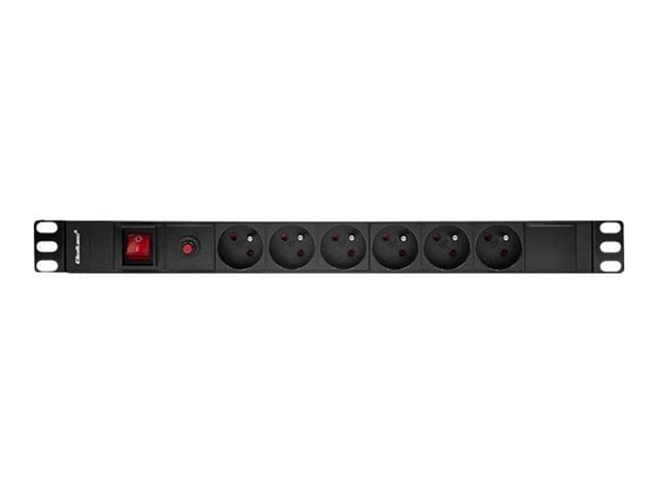 Qoltec - Tehonjakoyksikkö (räkkiversio) - AC 220-250 V - 3800 Watt - tulo: CEE 7/7 - lähtöliittimet: 6 (tyyppi E) - 1U - 19" - 2 m johto - musta