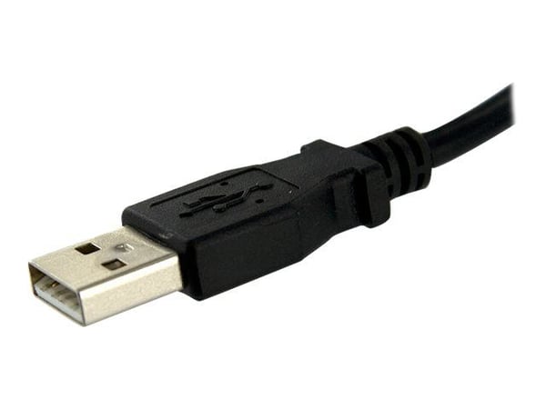 StarTech 1 ft Panel Mount USB Cable A to A - F/M - USB extension cable - USB (M) to USB (F) - USB 2.0 - 1 ft - molded, thumbscrews - black - USBPNL...