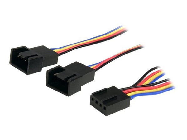 StarTech 12in 4 Pin Fan Power Splitter Cable - F/M - 1ft Fan Y Cable - 1ft 4-pin Fan Splitter Cable (FAN4SPLIT12) - Viftestrømsplitter - 4-pins PWM...