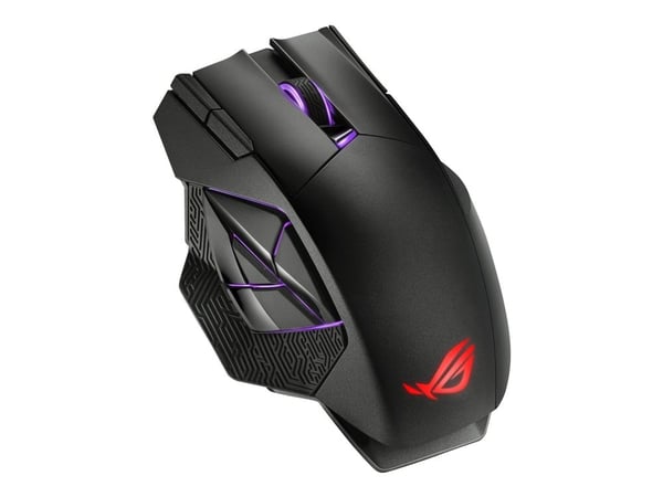 ASUS ROG Spatha X, Oikeakätinen, Optinen, RF Wireless + USB Type-A, 19000 DPI, Musta