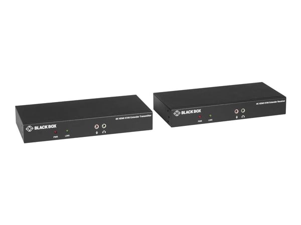 Black Box KVX Series KVM Extender over Fiber - 4K, Single-Head, HDMI, USB 2.0, Serial, Audio, Local Video - Sender og mottaker - KVM / lyd / seriel...