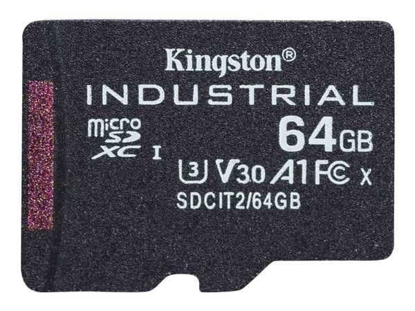 Kingston Industrial - Flashminnekort - 64 GB - A1 / Video Class V30 / UHS-I U3 / Class10 - microSDXC UHS-I