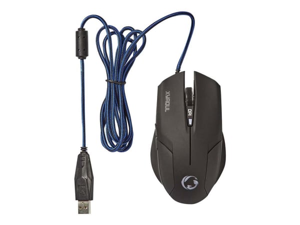 Nedis Gaming Xyaqul - Mus - ergonomisk - høyrehendt - optisk - 6 knapper - kablet - USB - svart