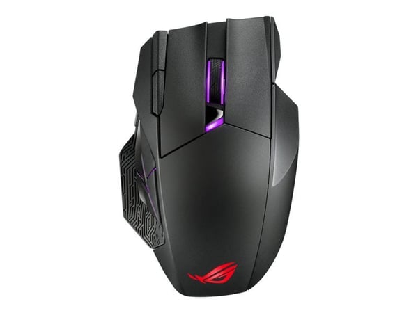ASUS ROG Spatha X - Mus - høyrehendt - optisk - 12 knapper - kablet, trådløs - USB, 2.4 GHz - svart