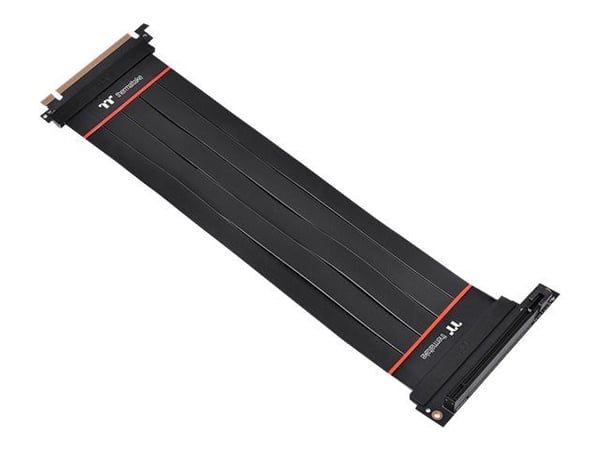 Thermaltake TT Premium PCI-E 4.0 Extender - PCI Express x16-kabel - 164 pin PCI Express (hann) til 164 pin PCI Express (hunn) vinklet - 30 cm - svart