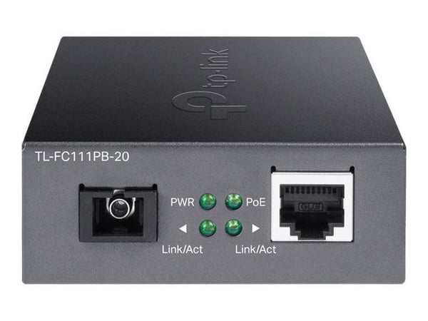 TP-Link TL-FC111PB-20 V1 - Fibermedieomformer - 100Mb LAN - 10Base-T, 100Base-TX, WDM - SC / RJ-45 - opp til 20 km - 1550 (RX) / 1310 (TX) nm