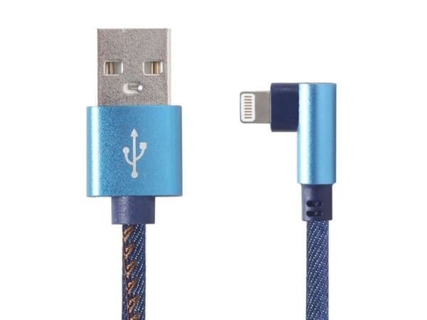 Cablexpert Premium denim - Lightning-kabel - USB hann til Lightning hann vinklet - 1 m - blå