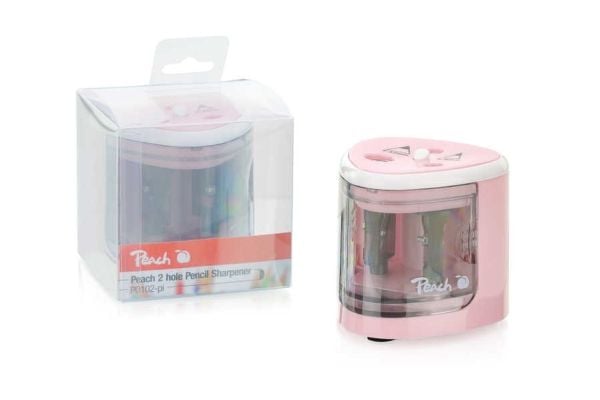 Peach PO102, Elektrisk blyantspisser, Rosa, Hvit, 1,2 cm, 6 mm, Batteri