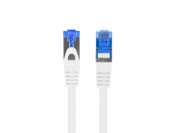 Lanberg - Koblingskabel - RJ-45 (hann) til RJ-45 (hann) - 10 m - SFTP - CAT 6a - formstøpt, uten hindringer, flertrådet - hvit, RAL 9010