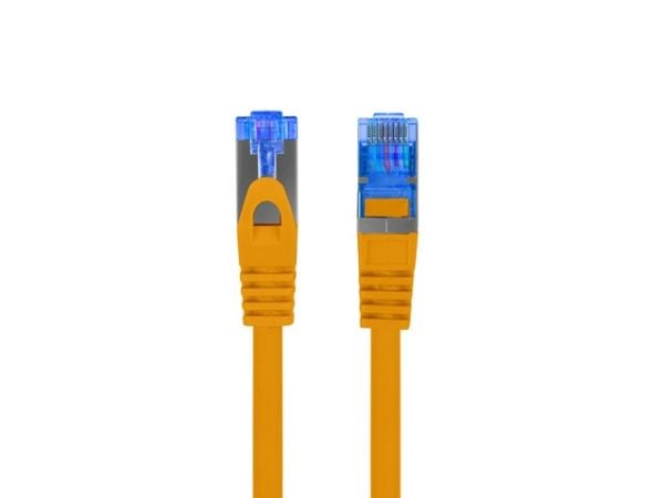 Lanberg - Koblingskabel - RJ-45 (hann) til RJ-45 (hann) - 6 mm - S/FTP - CAT 6a - formstøpt, uten hindringer, flertrådet - oransje, RAL 1028