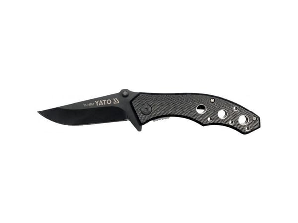 Yato YT-76051, Fällkniv med låsblad, Camper/scout, Drop point, Rostfritt stål, Gjuten aluminium, Rostfritt stål, Svart