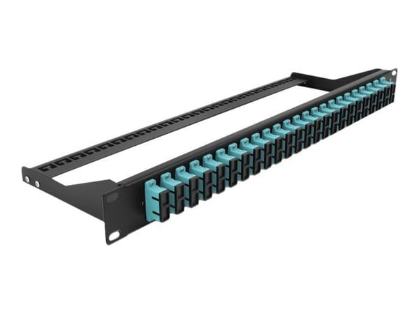 Delock - Koblingspanel - rackmonterbar - SC Duplex MM X 24 - svart, akvamarin - 1U - 19"