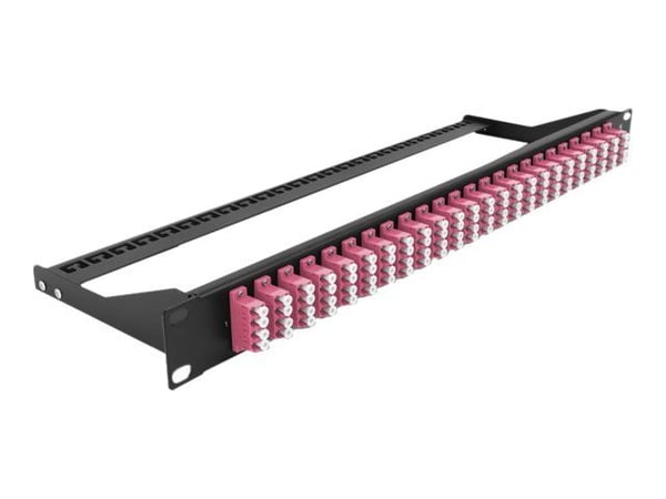 Delock - Koblingspanel - rackmonterbar - LC Quad MM x 24 - svart, fiolett - 1U - 19"
