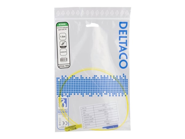 DELTACO - Nettverkskabel - SC/UPC-enkeltmodus (hann) til SC/UPC-enkeltmodus (hann) - 1.5 m - fiberoptisk - 9 / 125 micron - OS2 - halogenfri