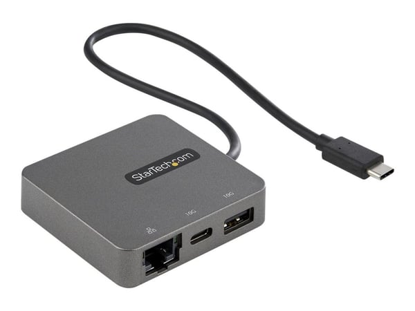 StarTech.com DKT31CHVL, Langallinen, USB 3.2 Gen 2 (3.1 Gen 2) Type-C, 10,100,1000 Mbit/s, Musta, Hopea, 10 Gbit/s, 3840 x 2160 pikseliä